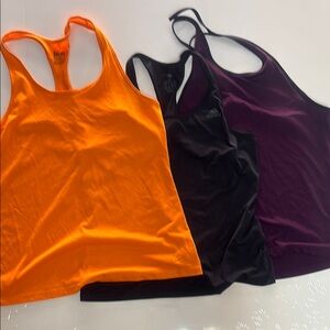 3 for 20 Bright Orange, Black, and Purple Tank Tops